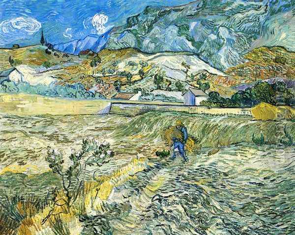 Enclosed Field with Peasant Oil Painting - Vincent Van Gogh