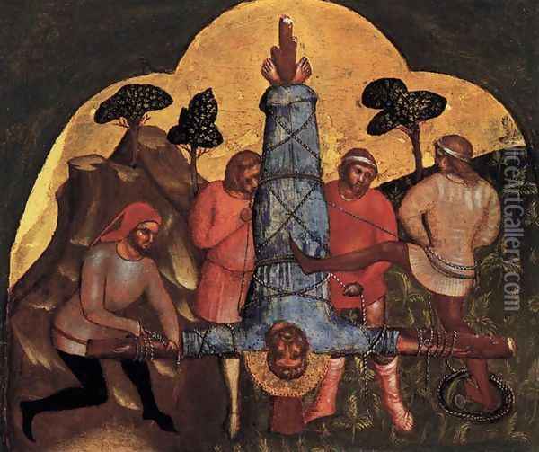 Crucifixion of Peter c 1370 Oil Painting - Lorenzo Veneziano