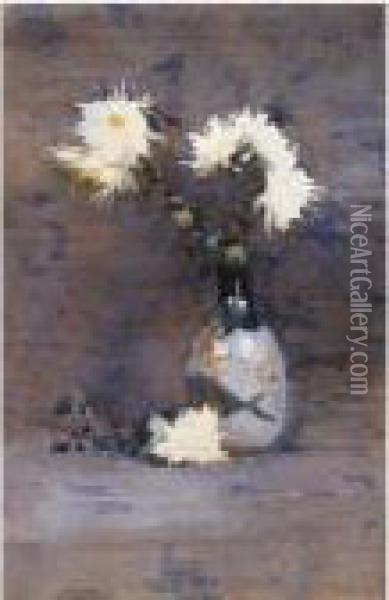 Crysathemums Oil Painting - James Paterson