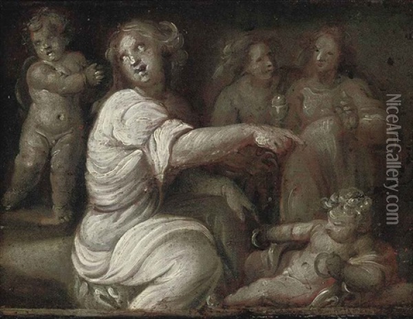 Allegorical Figures Oil Painting - Giovanni Battista Crespi (il Cerano)