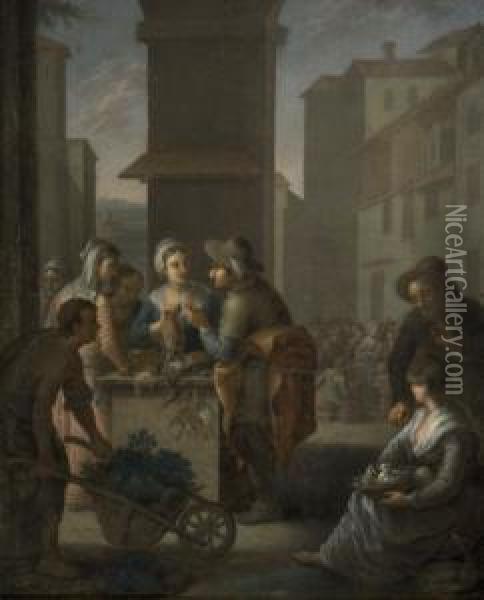 Scena Di Mercato Oil Painting - Pieter Angillis