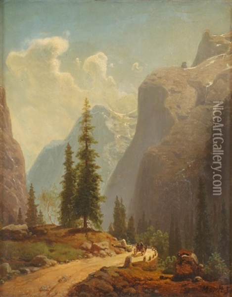 Fjellandskap Oil Painting - Gustav Adolph Mordt