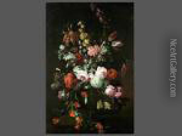 Blumen, Fruchte Und Insekten Oil Painting - Abraham Brueghel