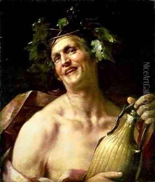 Self Portrait as Bacchus Oil Painting - Jan van Dalen
