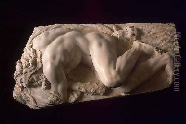 Sleeping Hercules Oil Painting - Baccio Bandinelli