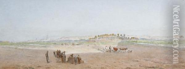 A Desert Well Oil Painting - Edward Alfred Angelo Goodall