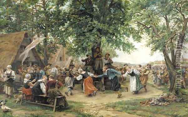The village festival Oil Painting - Jean-Louis-Ernest Meissonier