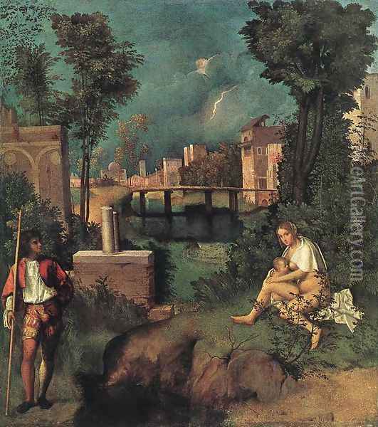 Tempest c. 1505 Oil Painting - Giorgione