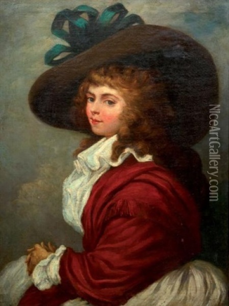 Portrait De Jeune Femme Oil Painting - Sir John Hoppner