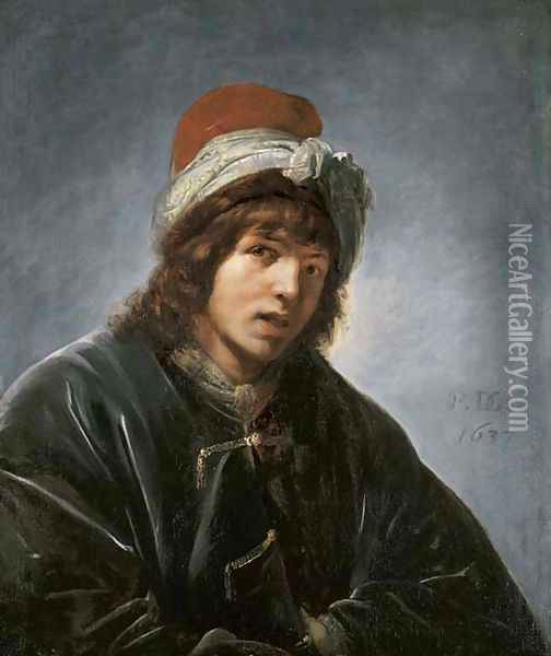 Portrait of a young man in Persian dress Oil Painting - Pieter de Grebber