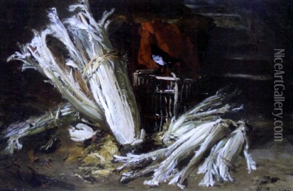 Nature Morte A La Pie Oil Painting - Philippe Rousseau