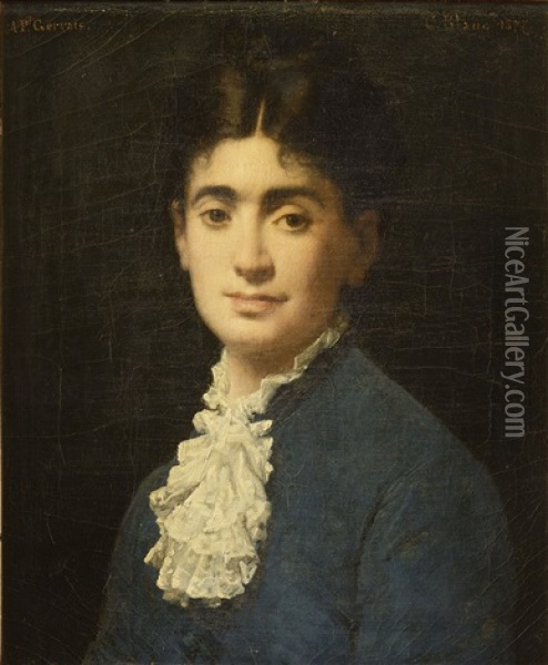 Portrait De Femme Oil Painting - Celestin-Joseph Blanc