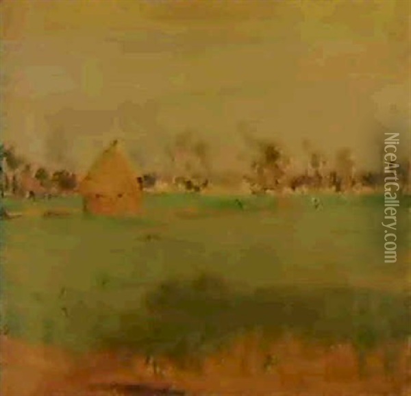 La Plaine De Gennevilliers Oil Painting - Berthe Morisot