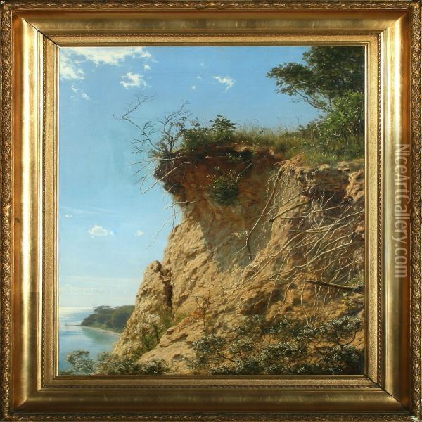 Coastal Scenery With Cliffs Oil Painting - August Andreas Jerndorff