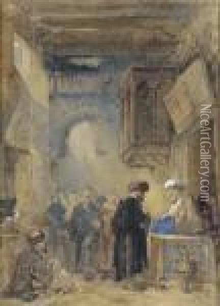 The Great Bazaar, Constantinople Oil Painting - William James Muller