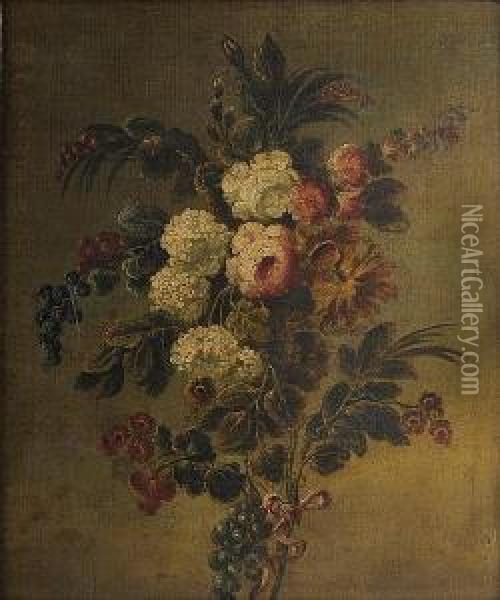 Still Life With Roses Oil Painting - Cornelis van Spaendonck