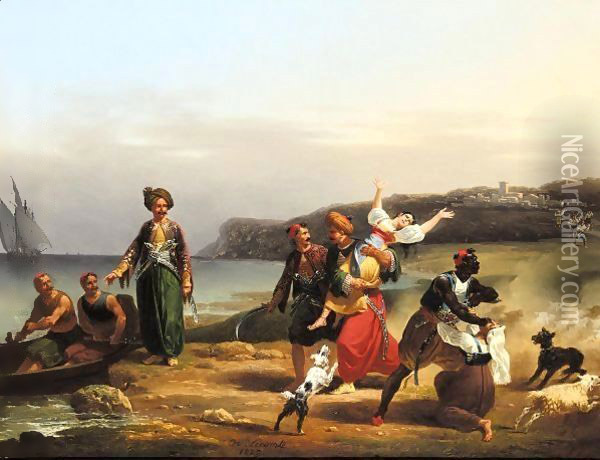 The Kidnap Oil Painting - Hippolyte Lecomte