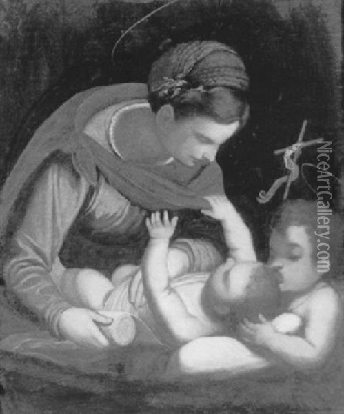 La Vierge A L'enfant Et Saint Jean-baptiste Oil Painting - Luca Cambiaso