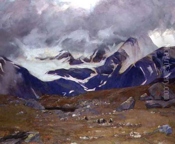 Where Chavez Flew, the Simplon Pass, 1911 Oil Painting - Adrian Scott Stokes