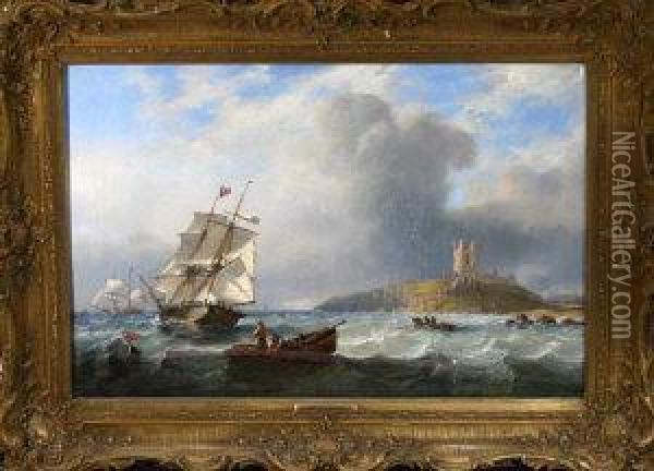 Shipping Off Dunstanburgh Castle Oil Painting - John Wilson Carmichael