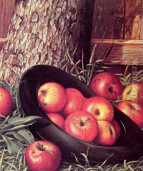 Still Life of Apples in a Hat Oil Painting - Levi Wells Prentice