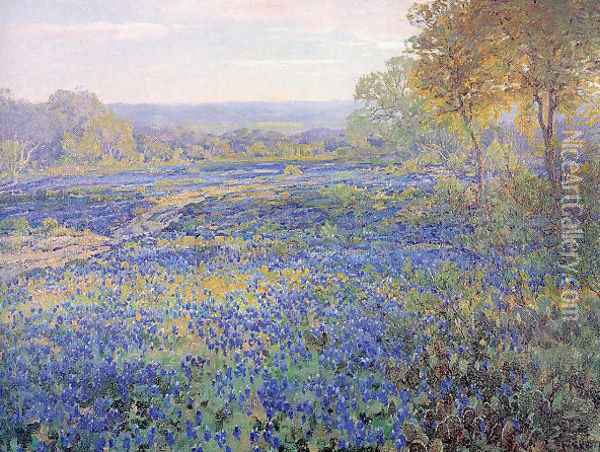 Fields of Bluebonnets 1920 Oil Painting - Julian Onderdonk