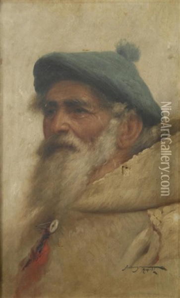 Self Portrait Oil Painting - Mariano Fortuny y de Madrazo