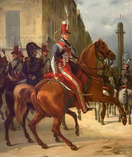 The Duke of Chartres on Horseback Oil Painting - Horace Vernet
