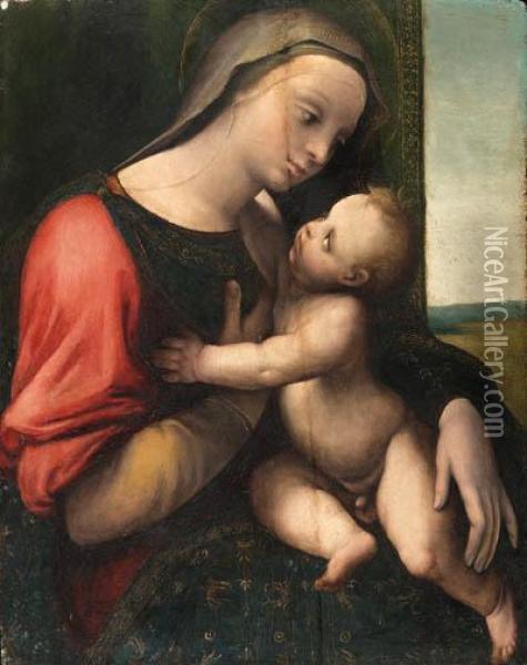 The Madonna And Child Oil Painting - Girolamo Del Pacchia