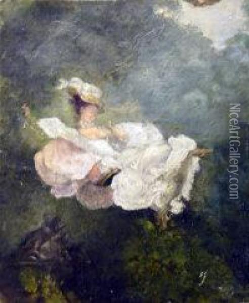 Girl On A Swing Oil Painting - Jean-Honore Fragonard