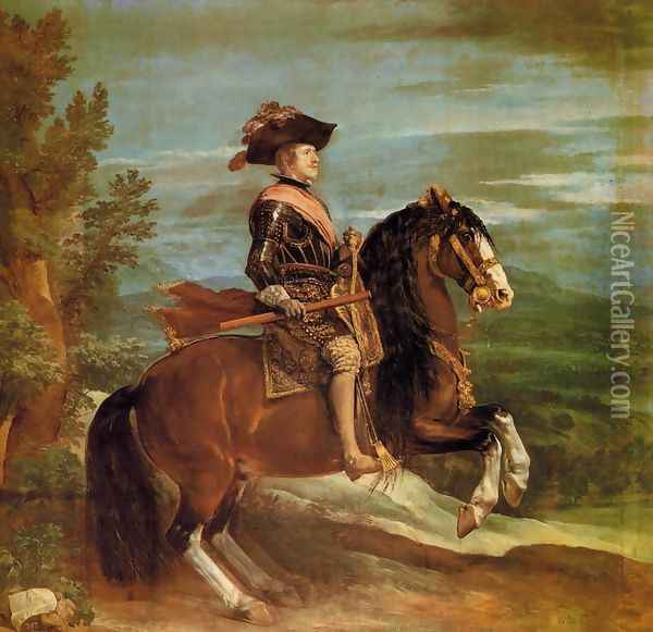 Philip IV on Horseback 1634-35 Oil Painting - Diego Rodriguez de Silva y Velazquez