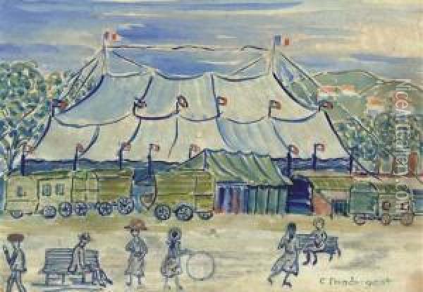 Circus Scene Oil Painting - Charles Prendergast