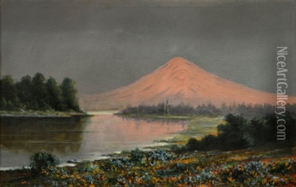 Mountain Sunset Oil Painting - Astley David Middleton Cooper
