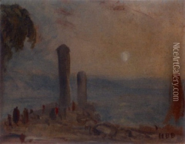 Classical Ruins Oil Painting - Hercules Brabazon Brabazon