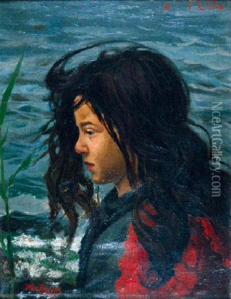Dziewczynka Nad Woda Oil Painting - Hans Christian Hansen