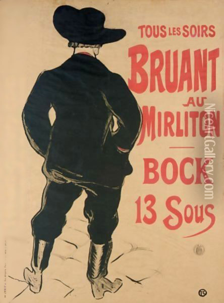 Aristde Bruant Oil Painting - Henri De Toulouse-Lautrec