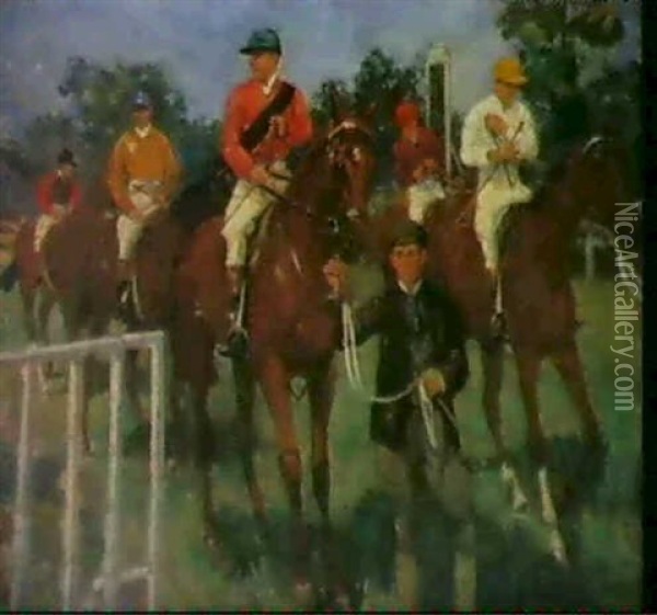 Hurst Park Races Oil Painting - Mary Cameron