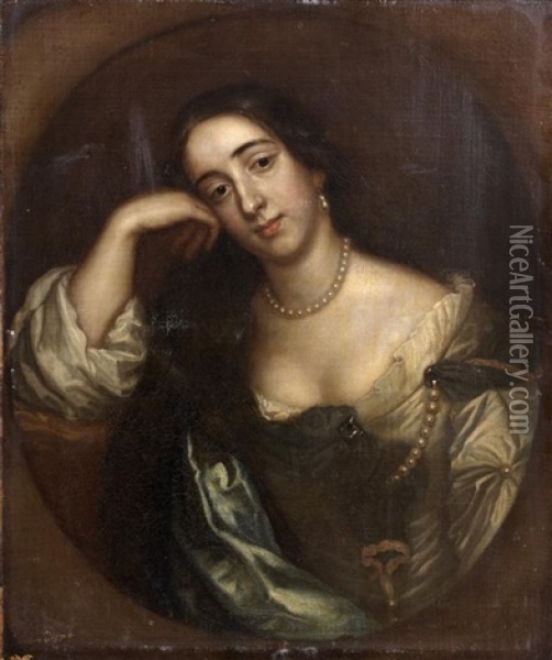 Portrait De Jeune Femme Pensive Oil Painting - John Closterman