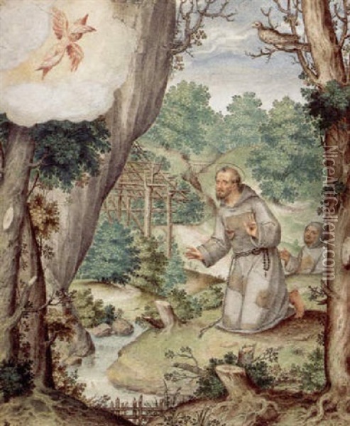 The Stigmatisation Of Saint Francis Oil Painting - Giovanni Battista Castello