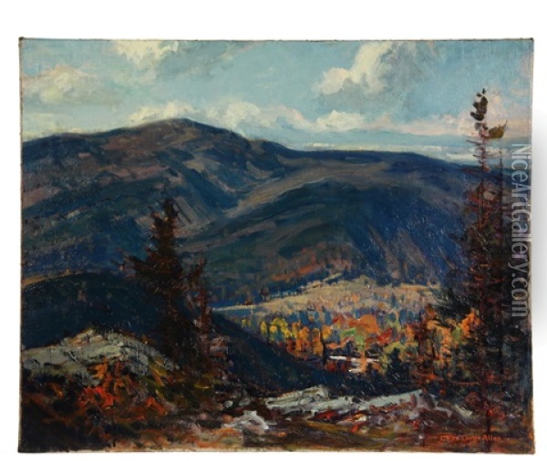 Mount Monadnock, Jaffrey, Nh (from Little Mt Monadnock) Oil Painting - Charles Curtis Allen