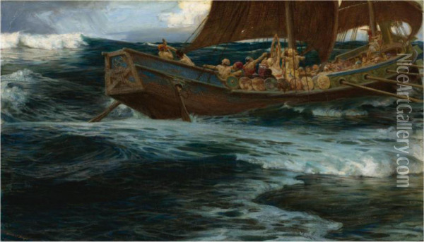 The Wrath Of The Sea God Oil Painting - Herbert James Draper