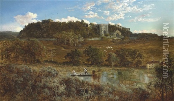 Punting On A River Oil Painting - Edmund John Niemann