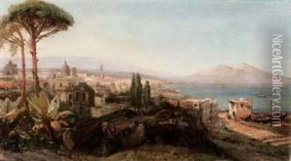 Golfo Di Napoli Oil Painting - Victor Pierre Huguet