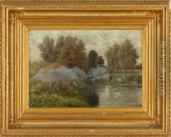Spatsommer Am Fluss Oil Painting - Karl Peter Burnitz