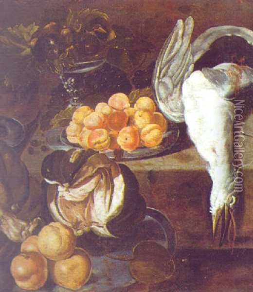 Stilleben Mit Fruchten Und Erlegtem Federwild Oil Painting - Abraham Brueghel