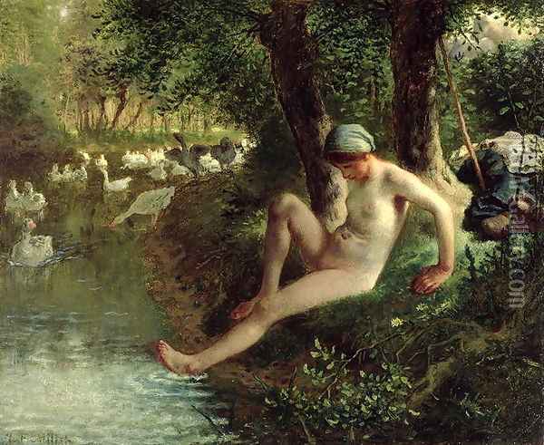 The Bather, 1863 Oil Painting - Jean-Francois Millet