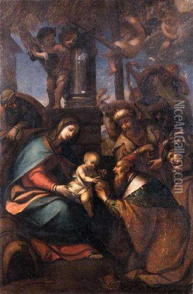 Adorazione Dei Magi Oil Painting - Giovanni Battista Paggi