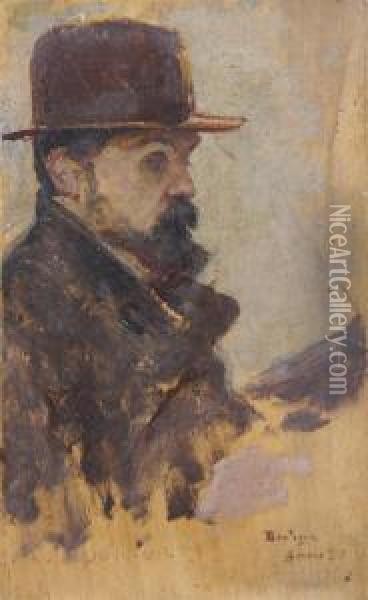 Portrait Du Peintre Pascal Adolphe Jean Dagnan-bouveret Oil Painting - Jules Alexis Muenier