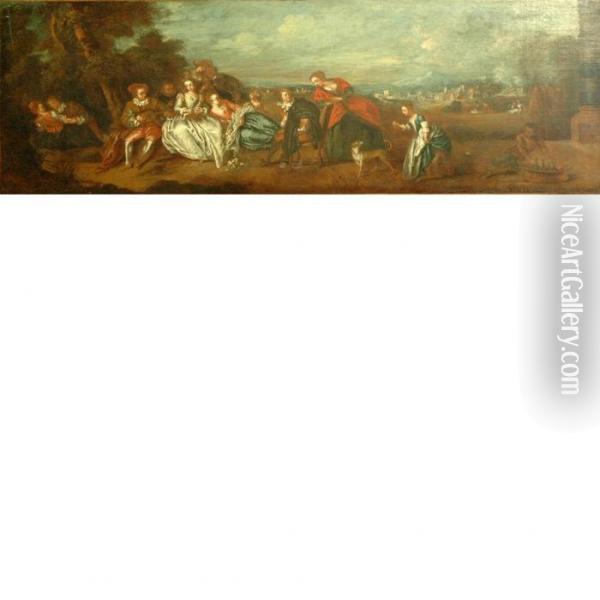 Fete Galante Oil Painting - Watteau, Jean Antoine