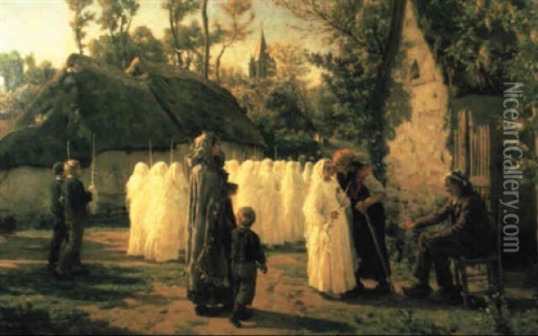 Les Communiantes Oil Painting - Jules Breton